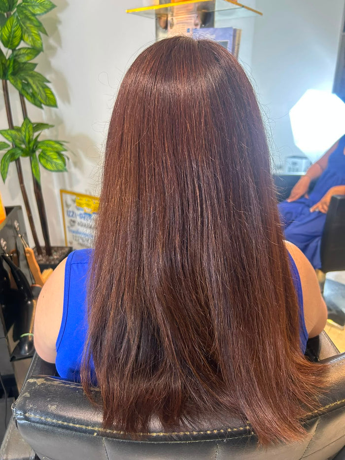 Cabello antes del alaciado Stella Gold · caso 02