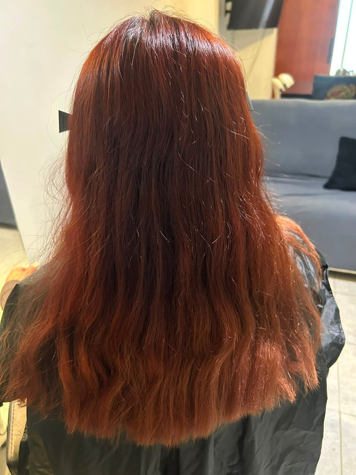 Cabello antes del alaciado Stella Gold · caso 05
